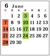カレンダー6月