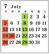 カレンダー7月